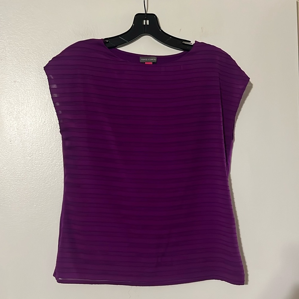 Vince Camuto purple cap sleeve top
